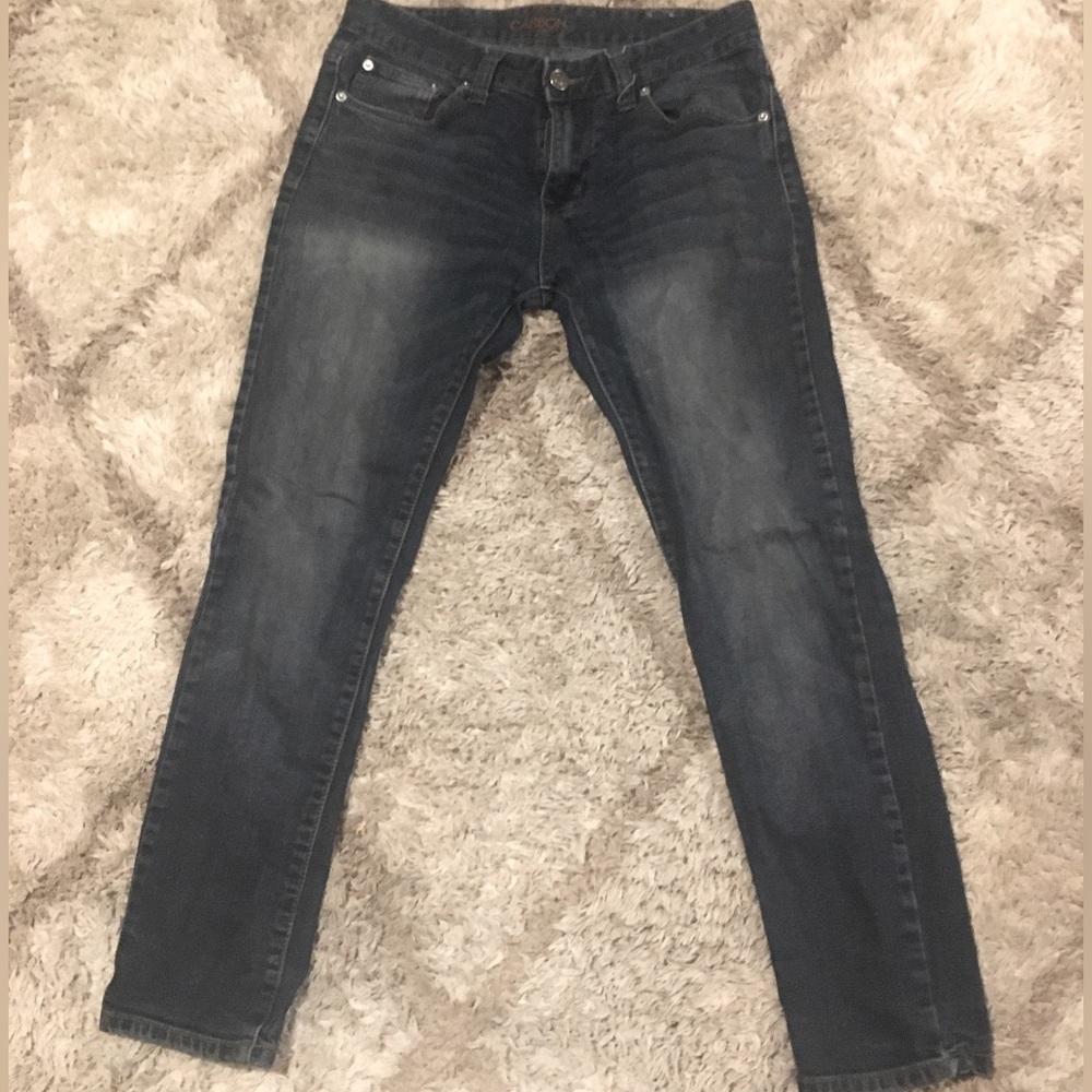 Carbon blue denim skinny jeans
